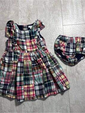 Ralph Lauren Plaid Patchwork Baby Dress with Bloomers - Multicolor Sz 18 mos